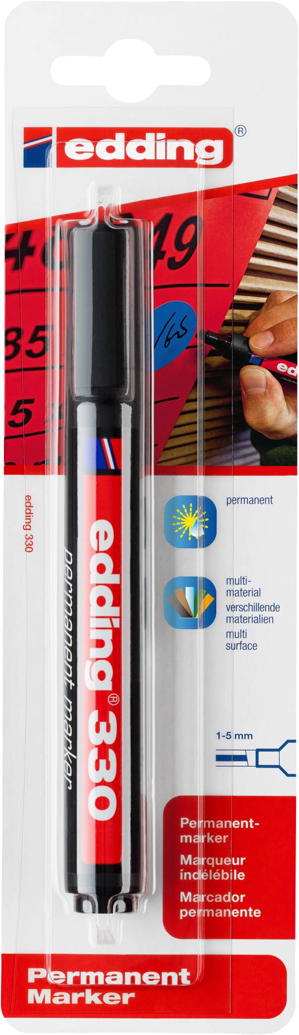 edding 330 Permanentmarker 1er-Blister schwarz-1
