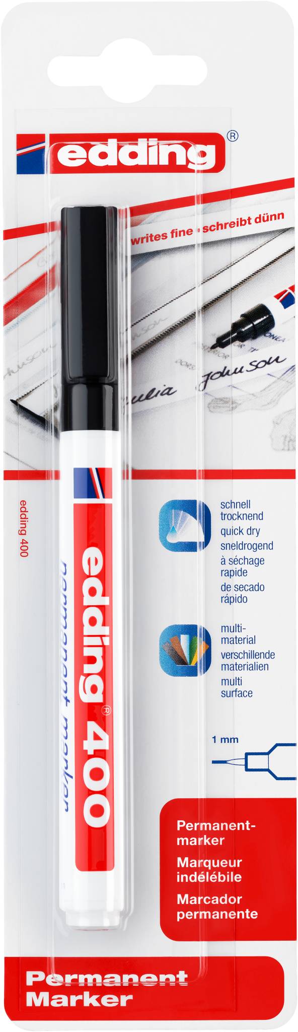 edding 400 Permanentmarker 1er-Blister schwarz-1