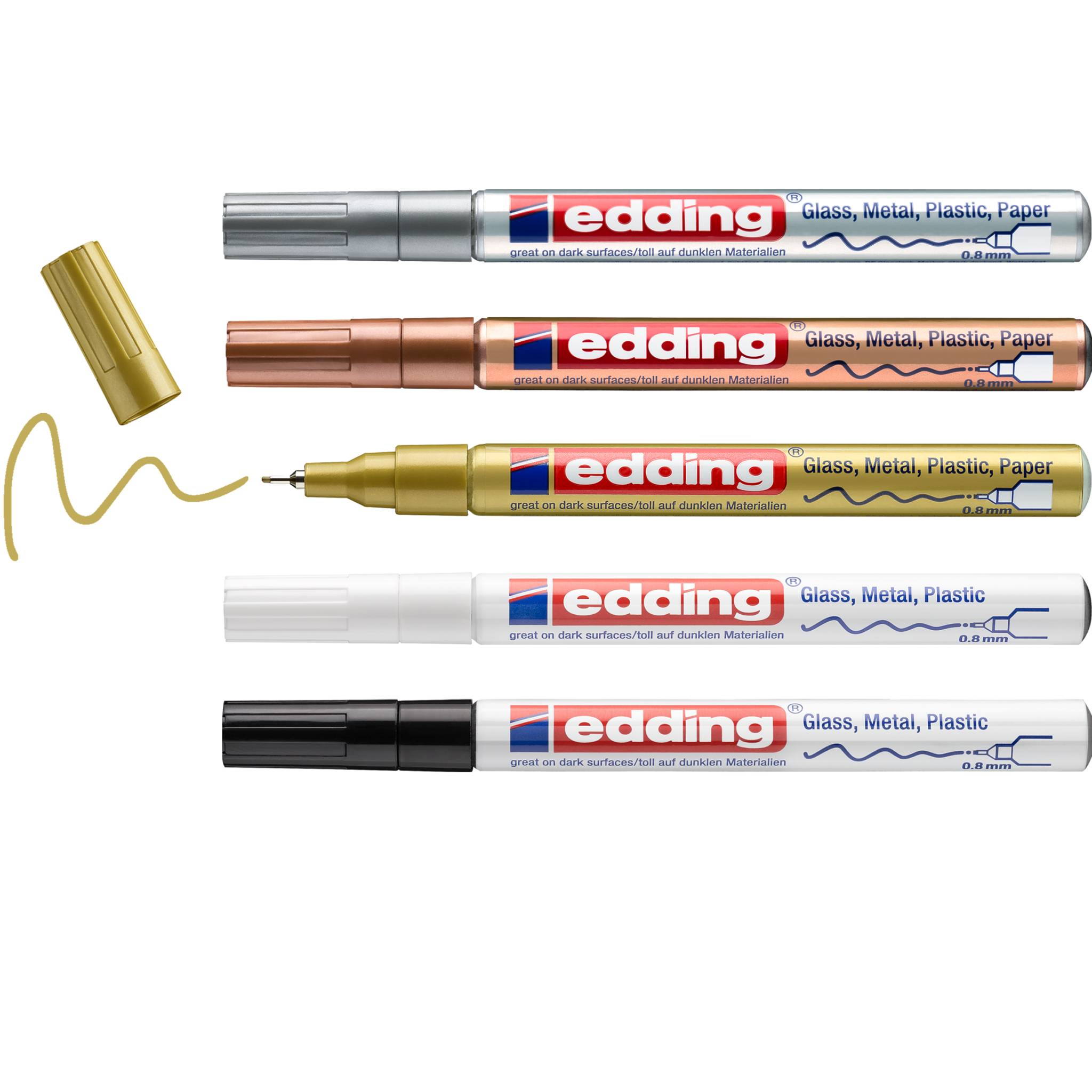edding 780 Glanzlackmarker 5er-Set sortiert metallic basic-4
