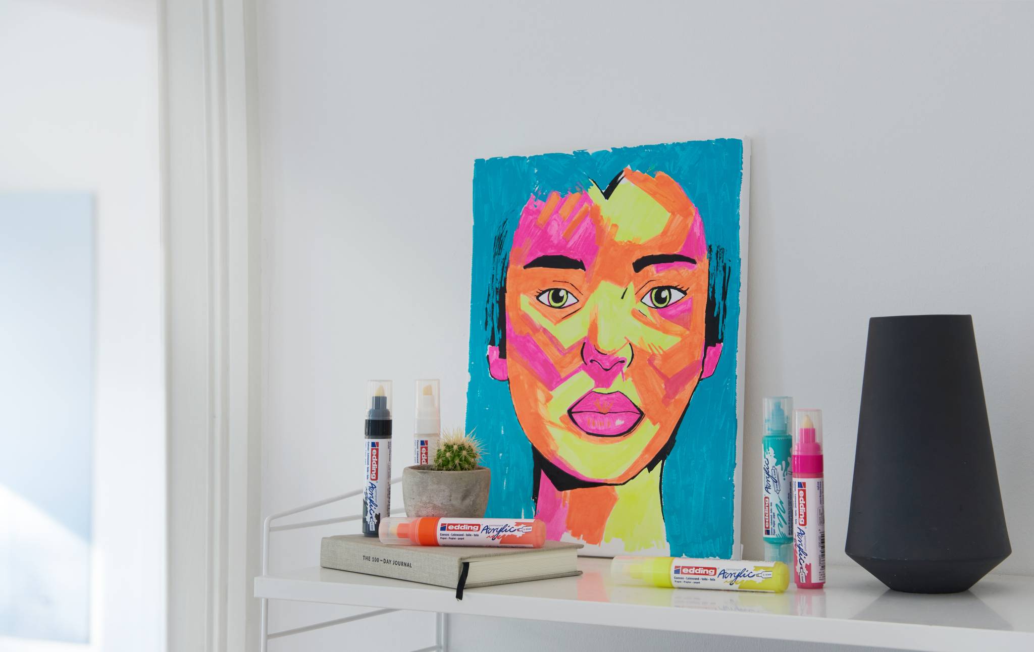 edding 5000 Acrylmarker breit schwarz-4