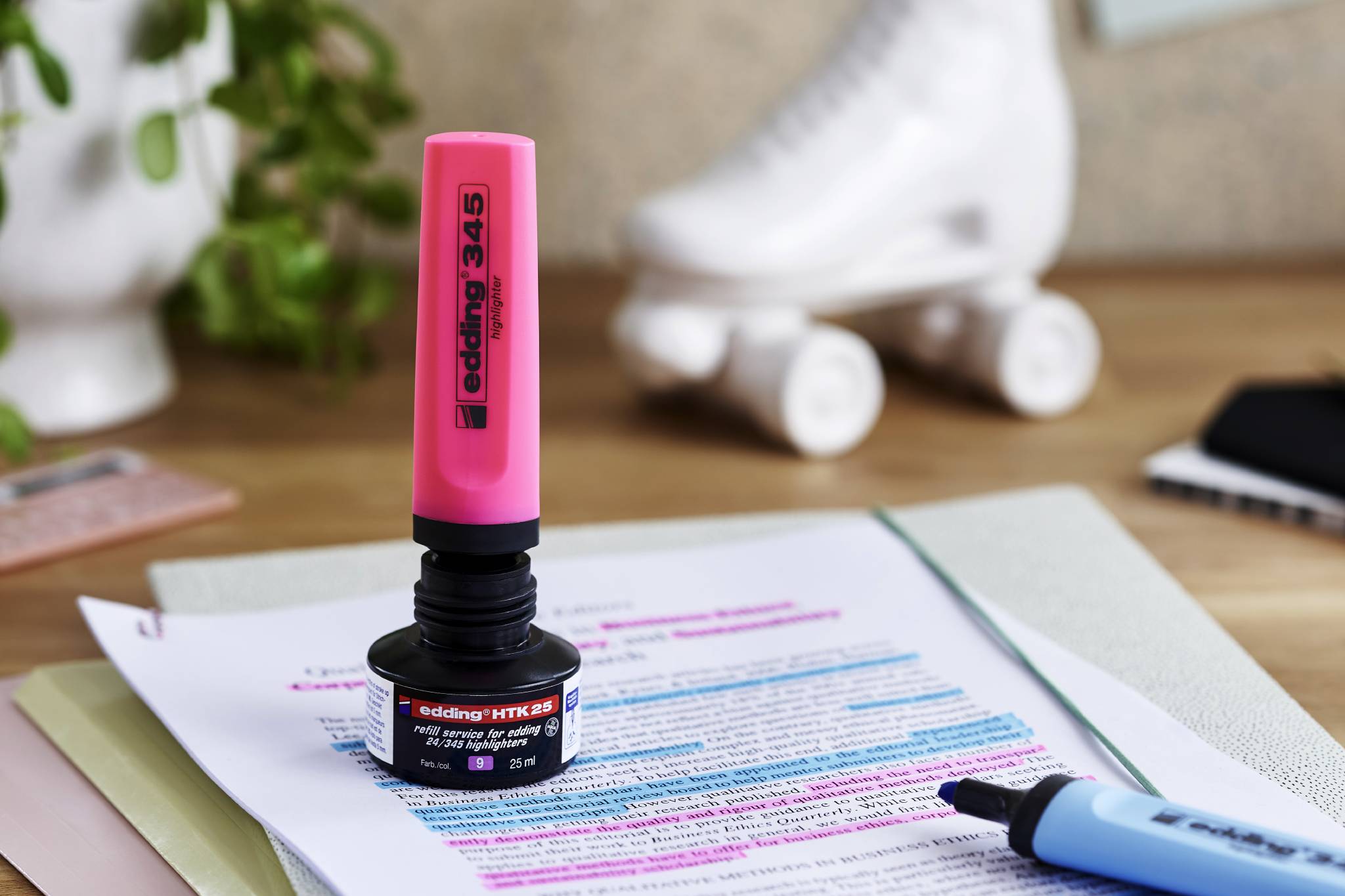 edding HTK 25 Nachfüllinte Textmarker pastellgelb-3