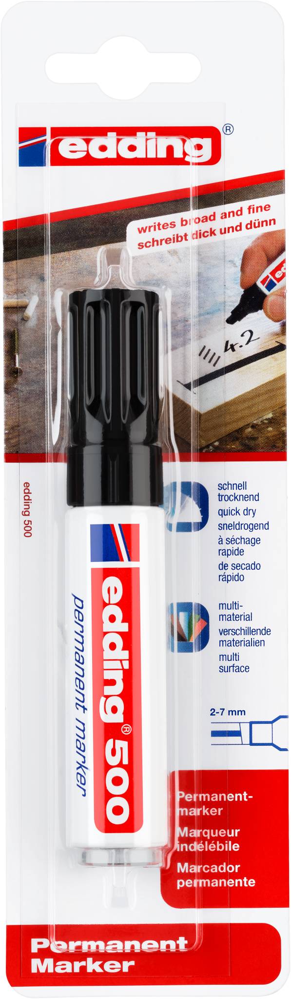 edding 500 Permanentmarker 1er-Blister schwarz-4
