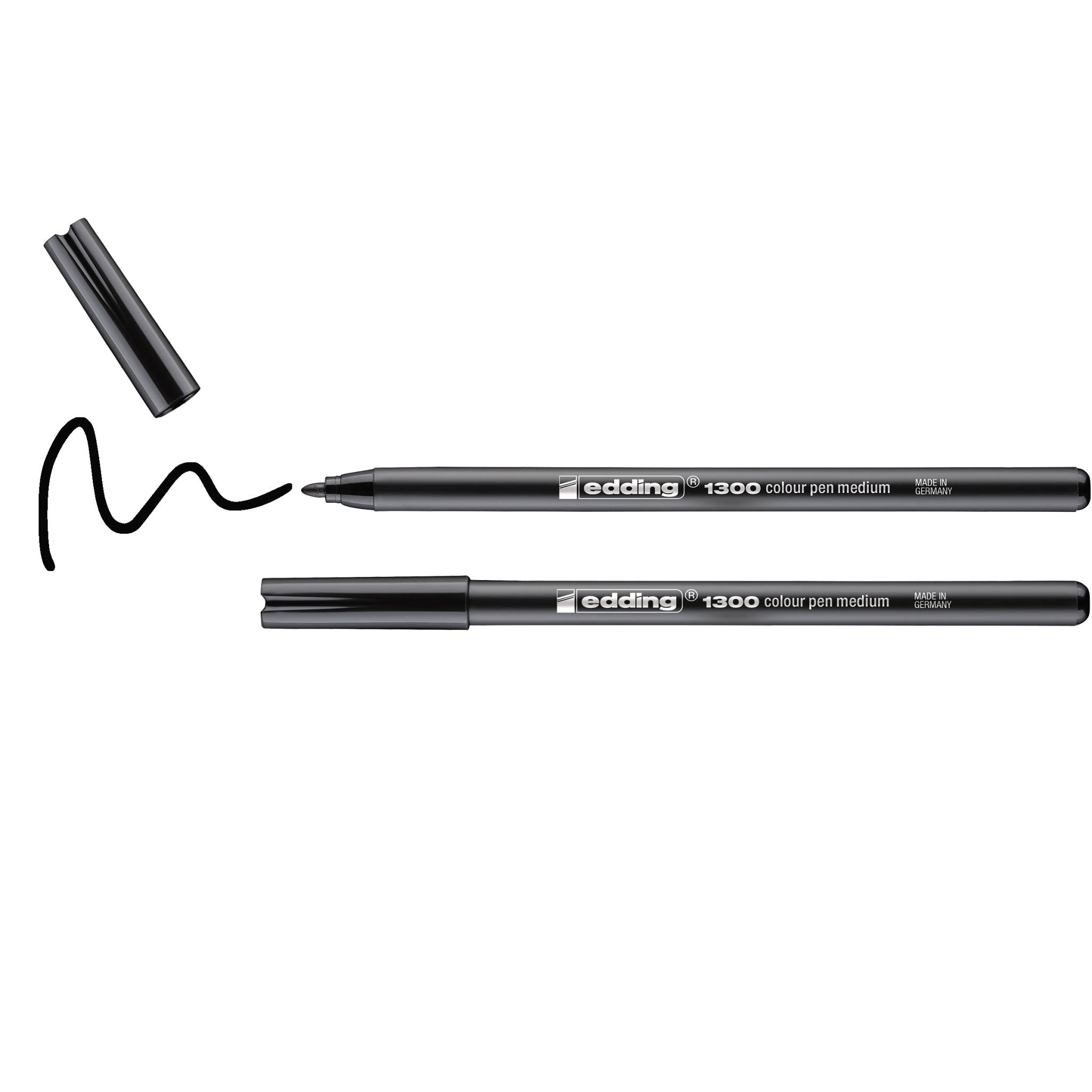 edding 1300 Fasermaler medium 2er-Blister schwarz-0