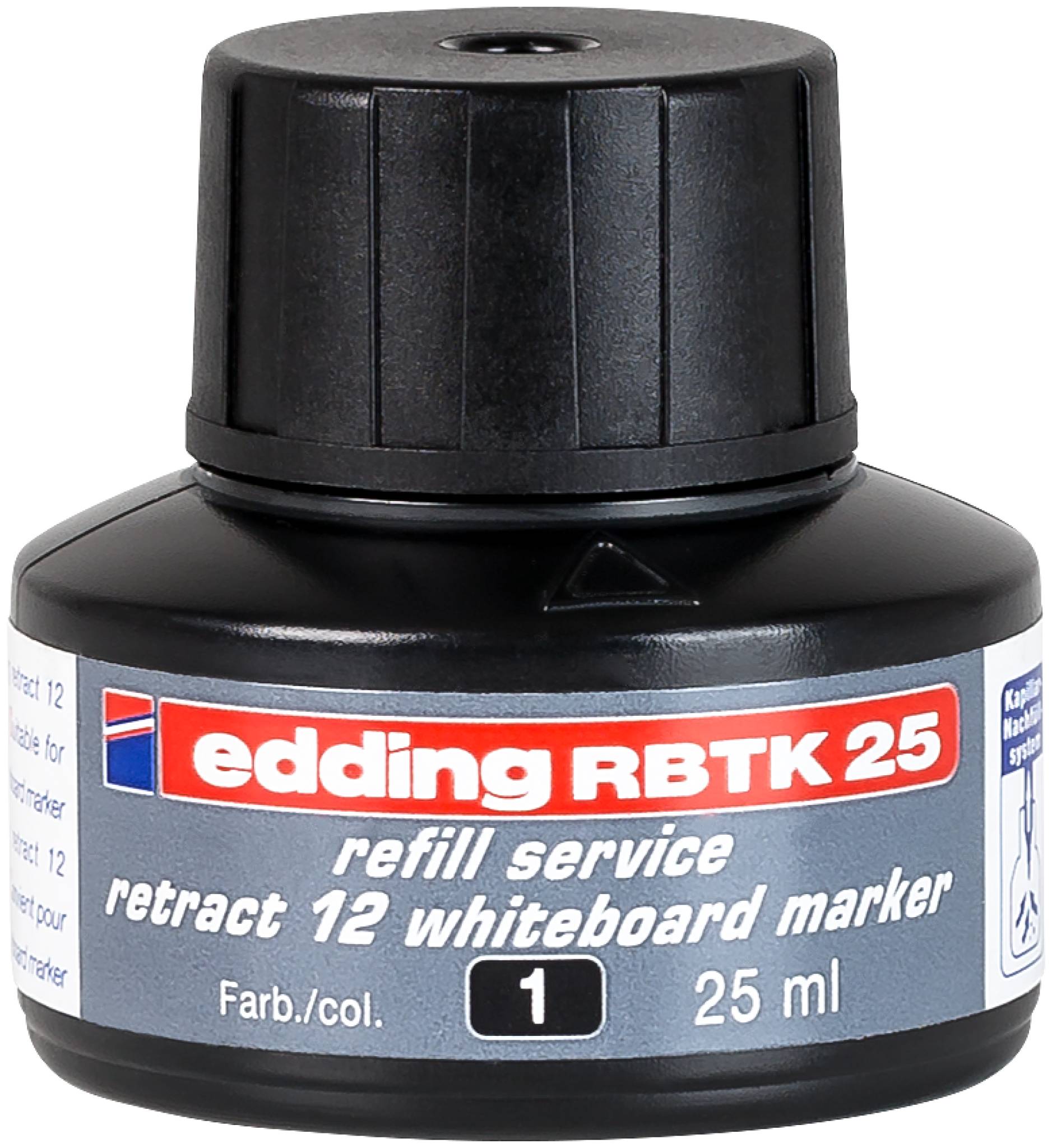 edding RBTK 25 Nachfülltinte retract 12 Whiteboardmarker schwarz
