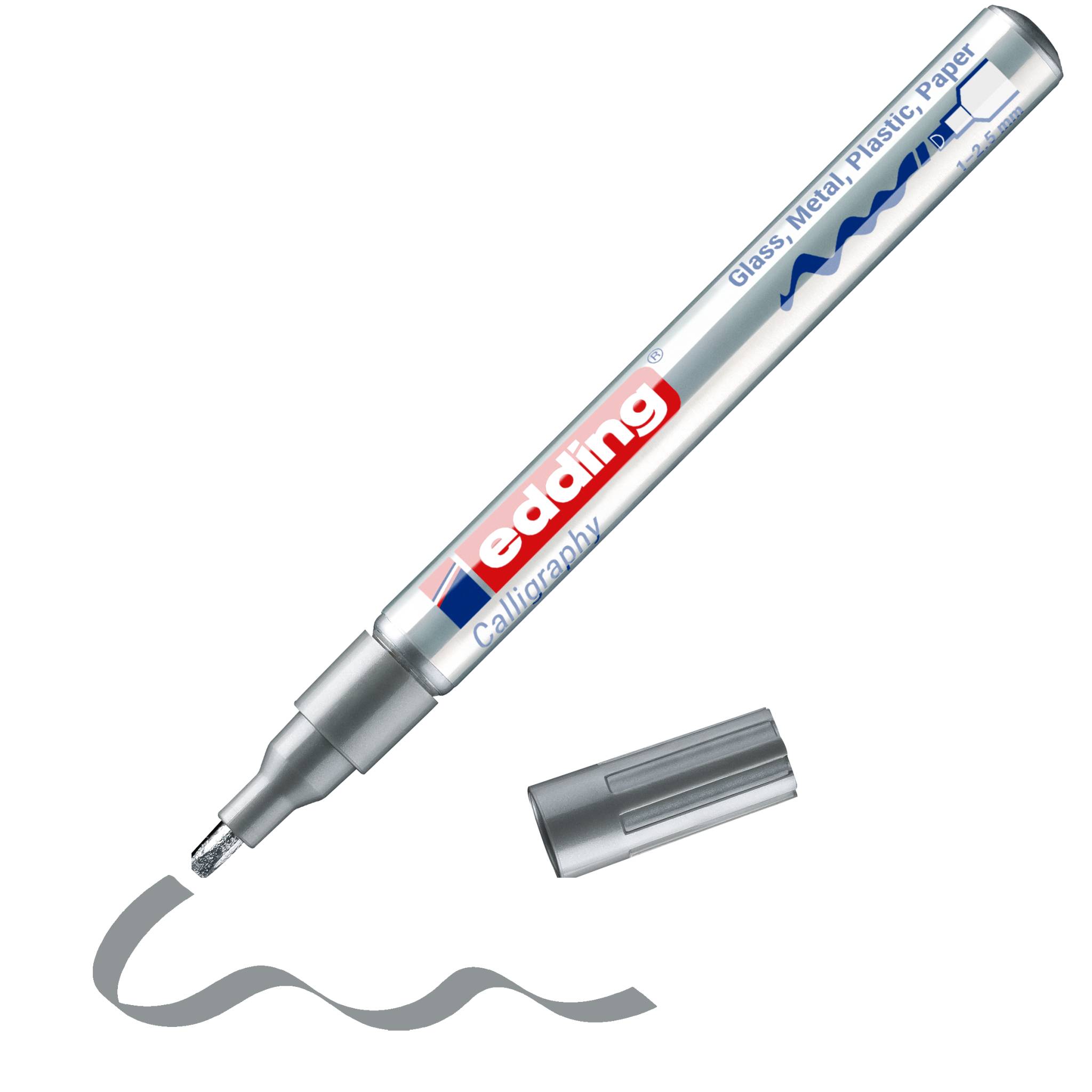 edding 753 Glanzlackmarker Kalligrafie silber-0