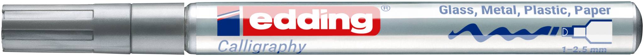 edding 753 Glanzlackmarker Kalligrafie silber-3