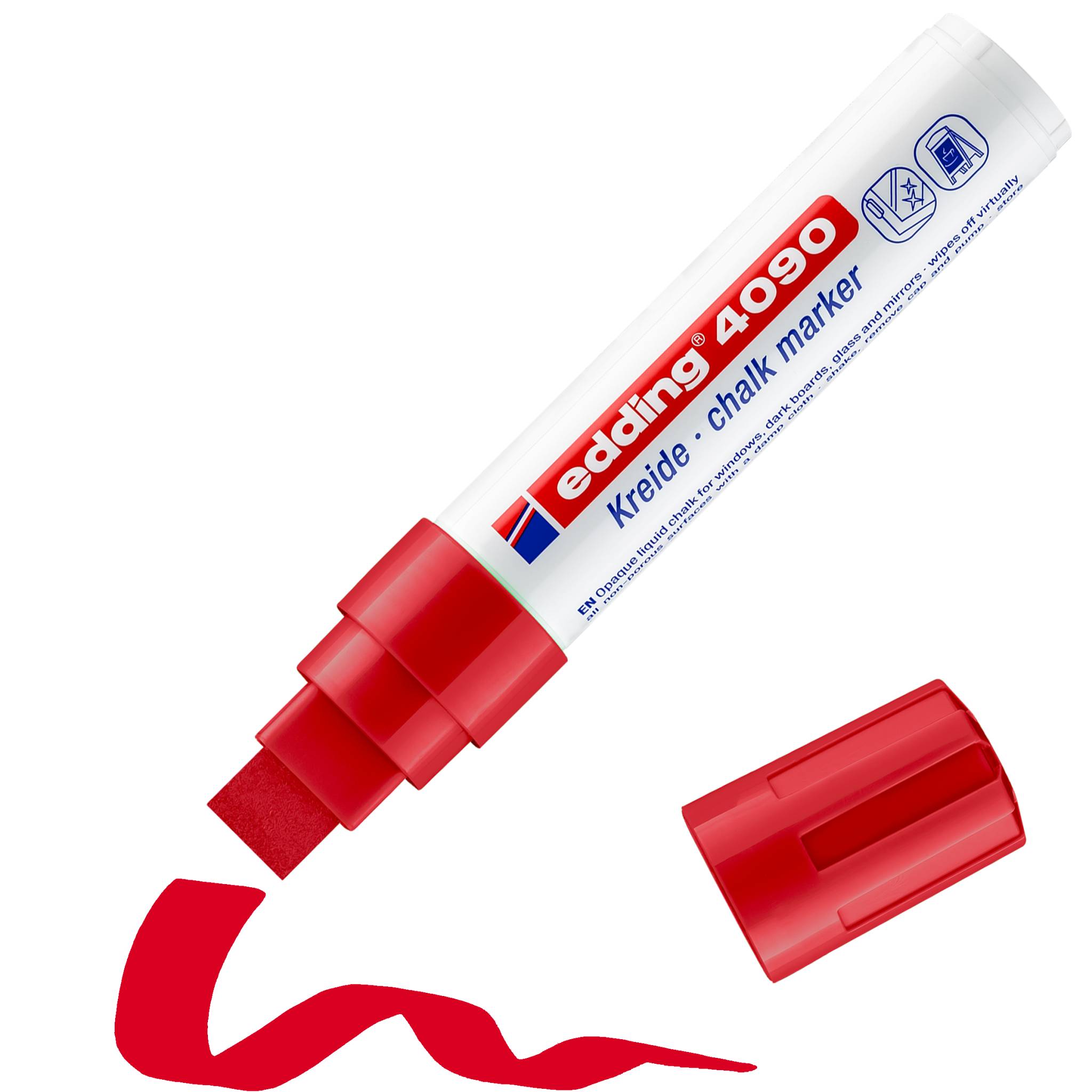 edding 4090 Kreidemarker 1er-Blister rot-4