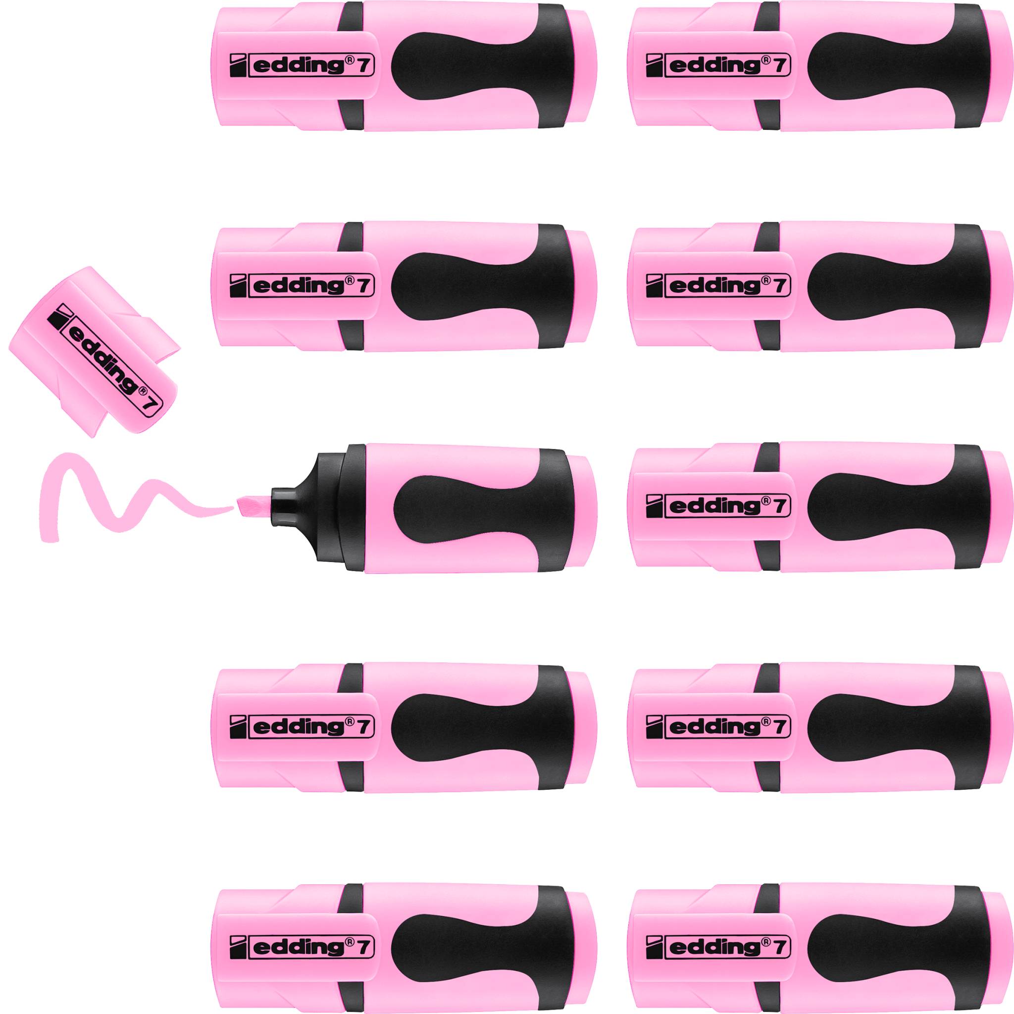 edding 7 Mini Textmarker 10er-Polybeutel pastellrosa-4