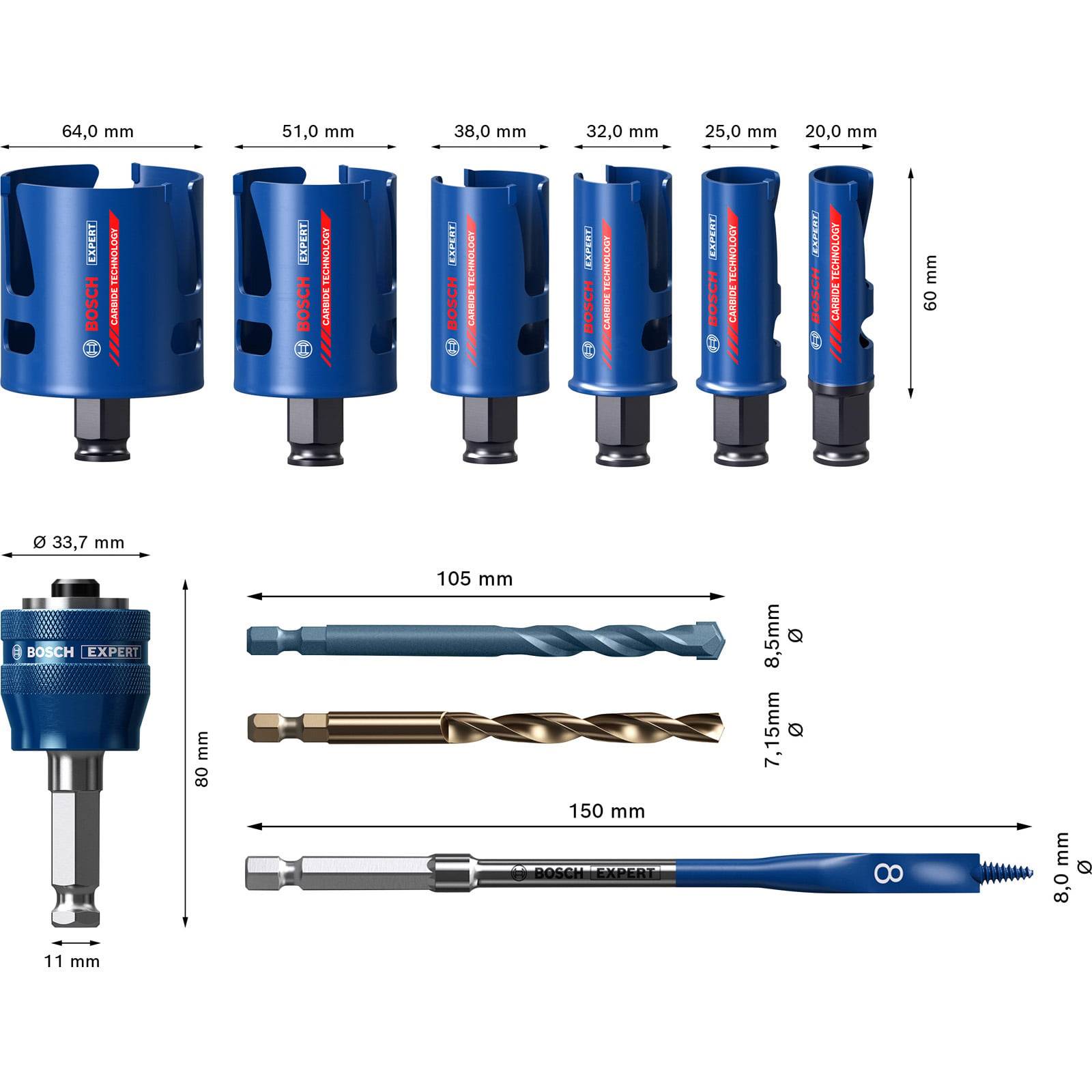Bosch Expert Construction Material Lochsäge-Set 10tlg. - 2608900490-4