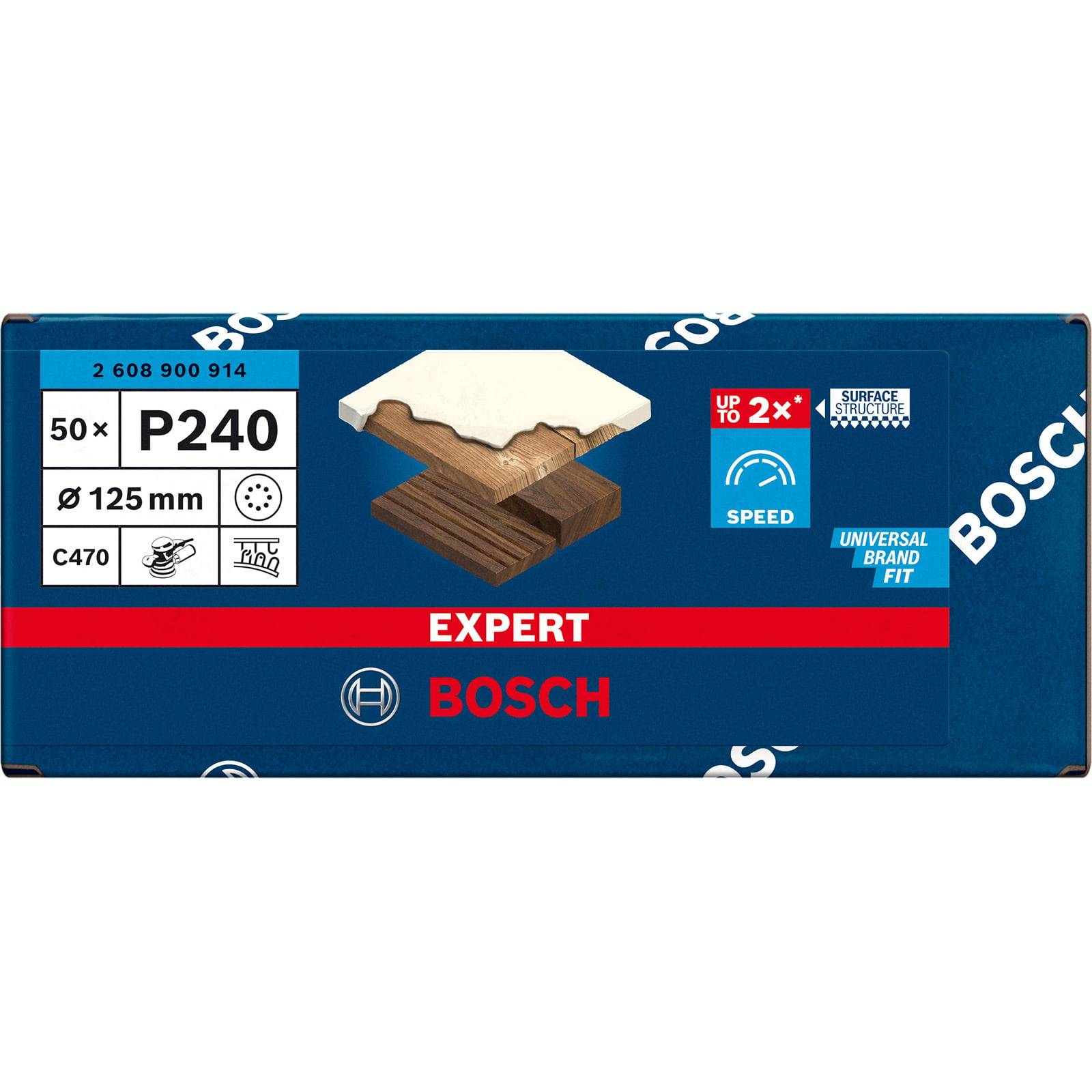 EXPERT C470 Schleifpapier mit 8 Löchern für Exzenterschleifer, 125 mm, G 240, 50-2