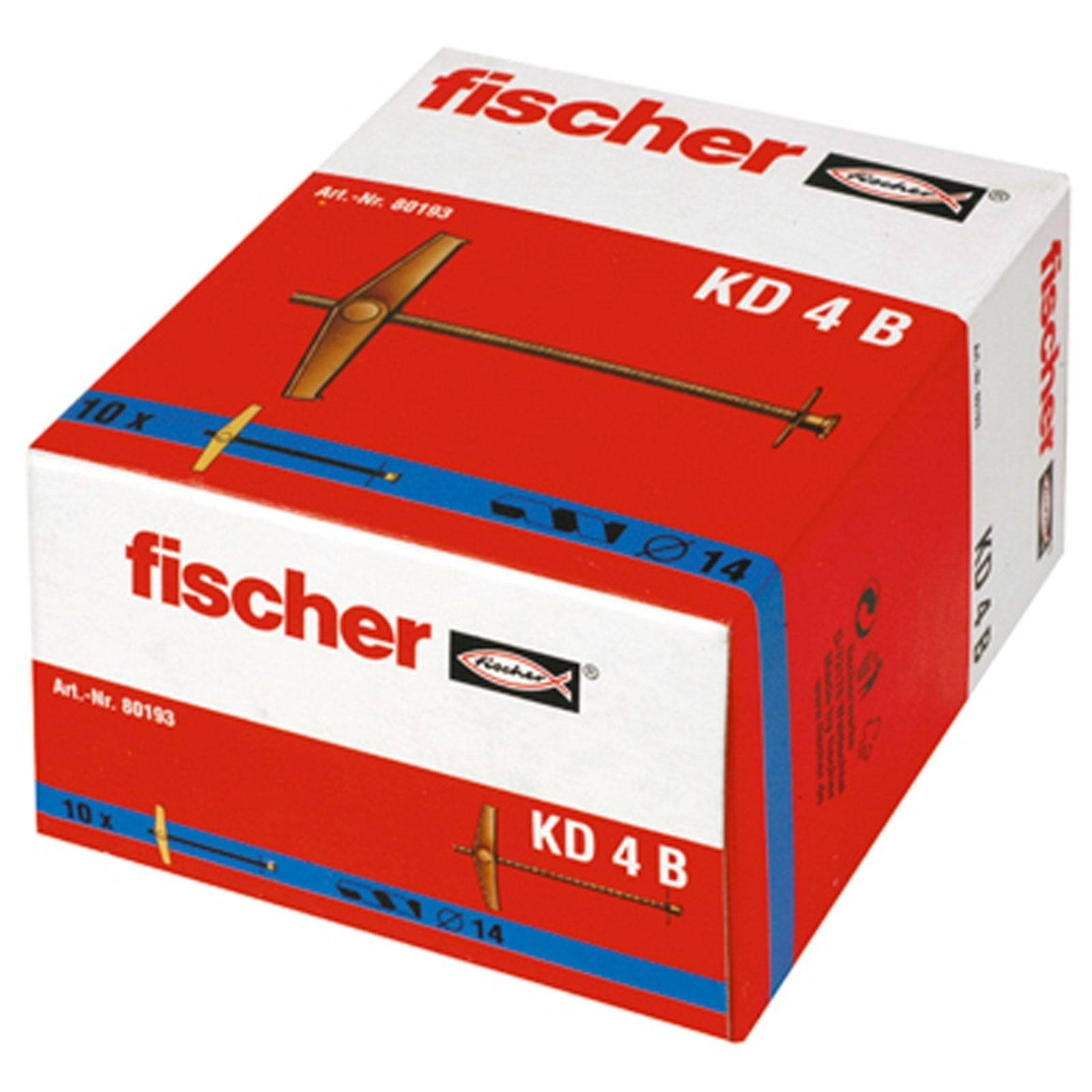 Fischer 10x Federklappdübel KD 4 B Beutel - 80193-0