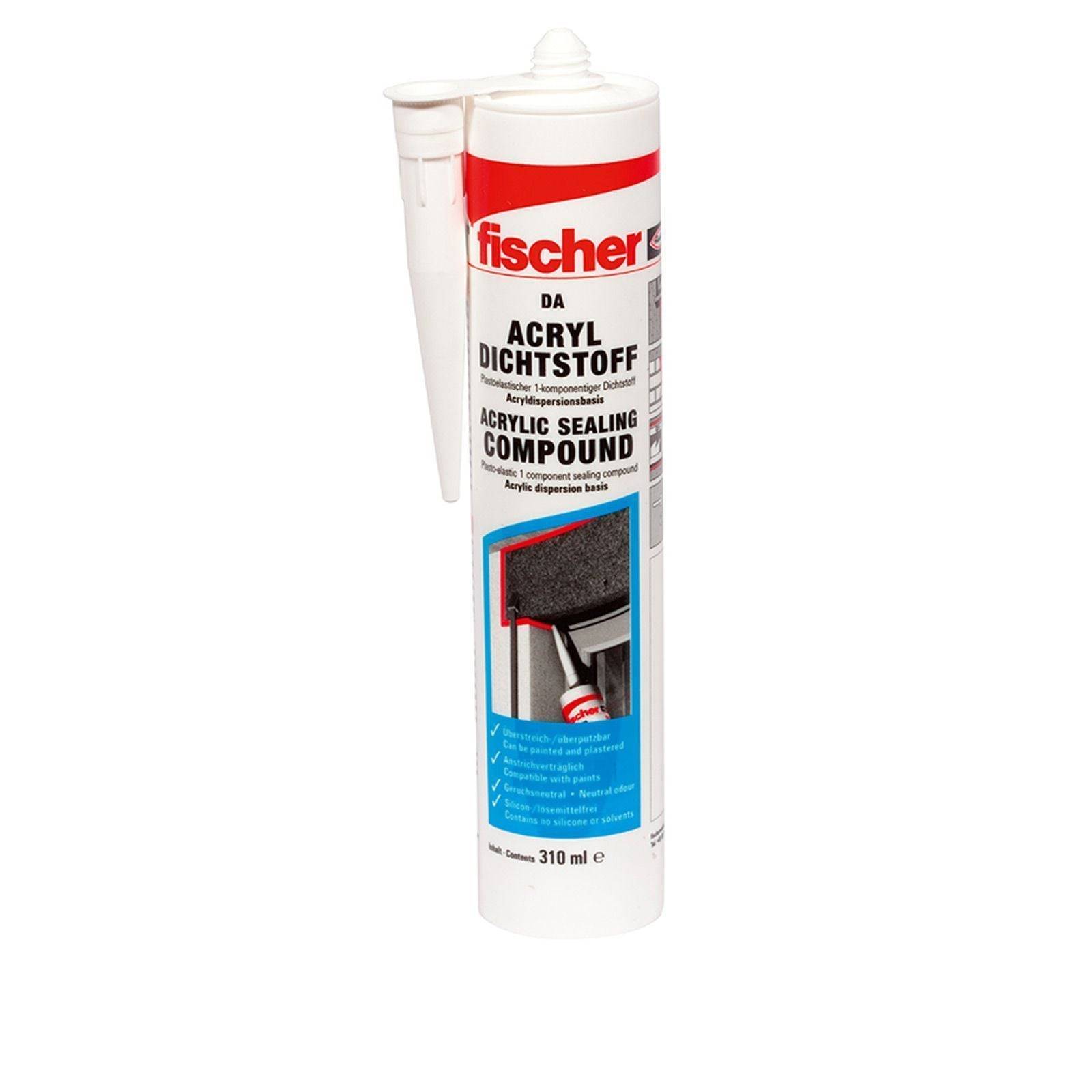Fischer Deutschl. Acryldichtstoff weiss DA W 310 ml, g-1