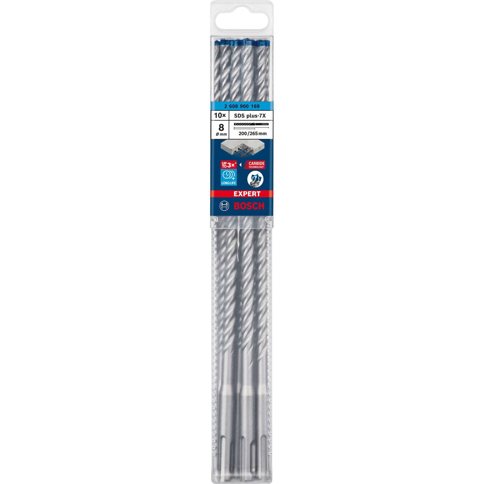 Bosch EXPERT SDS plus-7X Hammerbohrer, 8 x 200 x 265 mm, 10er-Pack-3