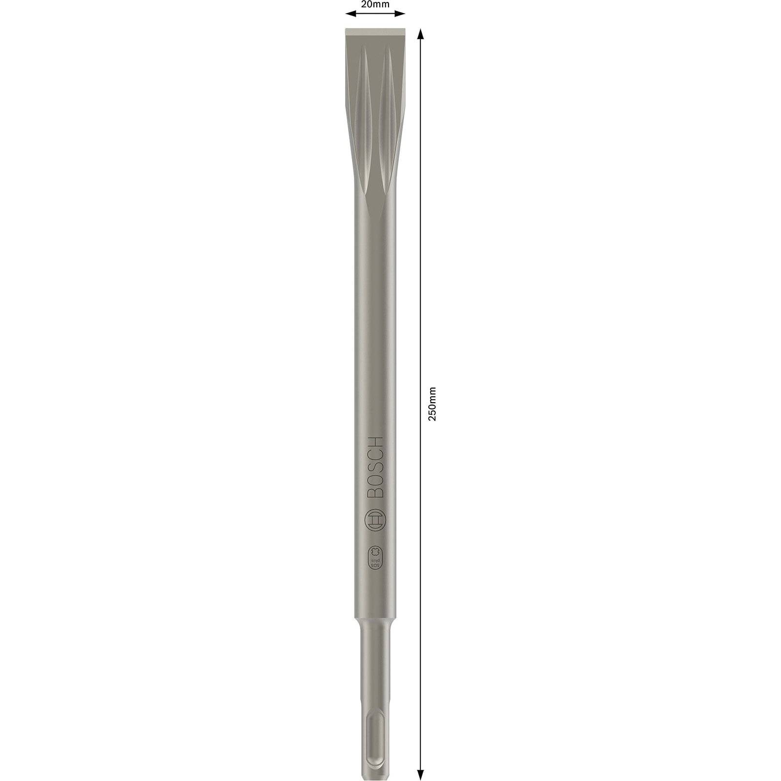 BOSCH 2607019052, Flachmeißel SDS plus, 250 x 20 mm, 5Stck-2