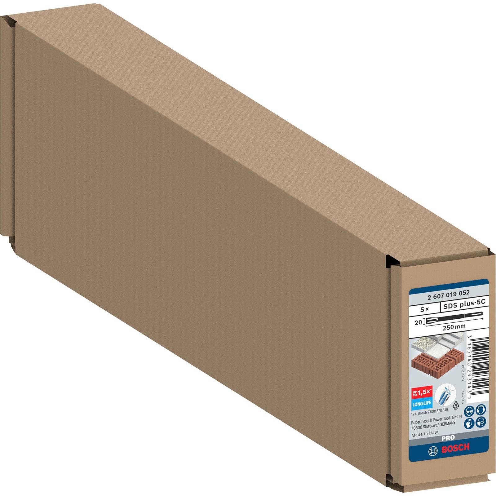 BOSCH 2607019052, Flachmeißel SDS plus, 250 x 20 mm, 5Stck-3