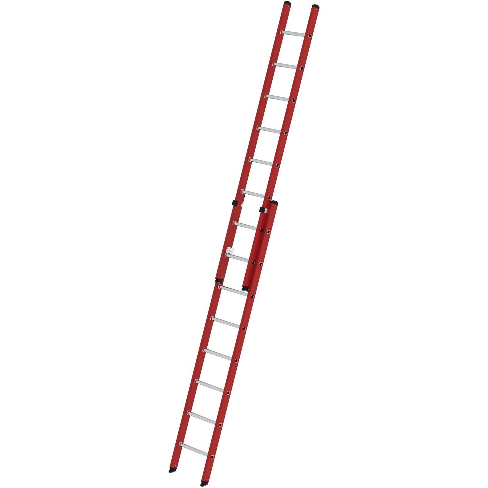 MUNK Günzburger Steigtechnik 35108 Kunststoff Schiebeleiter Arbeitshöhe (max.): 5.3 m Rot, Silber 13.3 kg