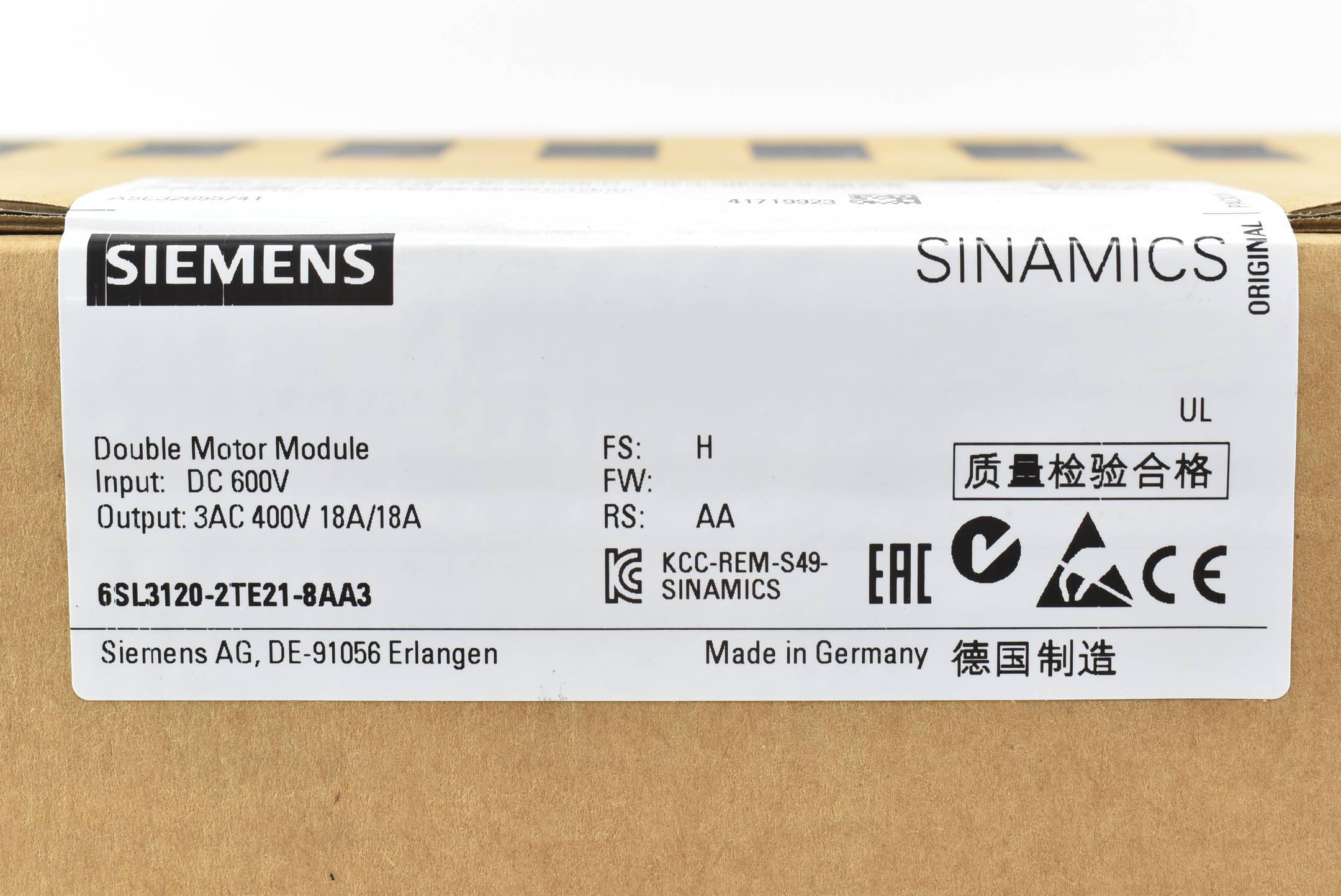Siemens sinamics S120 DMM 6SL3 120-2TE21-8AA3 ( 6SL3120-2TE21-8AA3 ) E.H-2