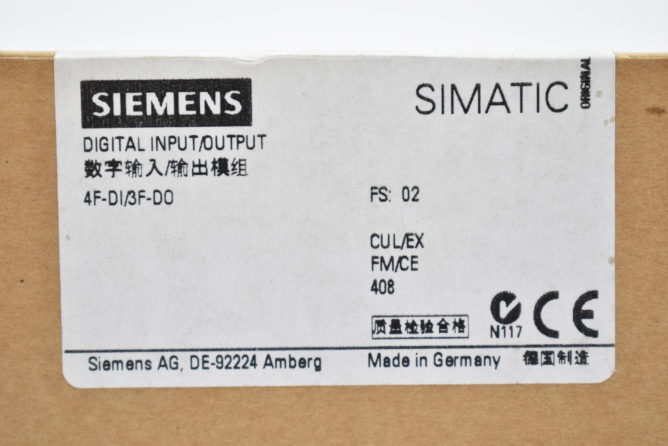 Siemens Dig.Industr. Elektronikmodul 24VDC/2A 6ES7138-4FC01-0AB0-3