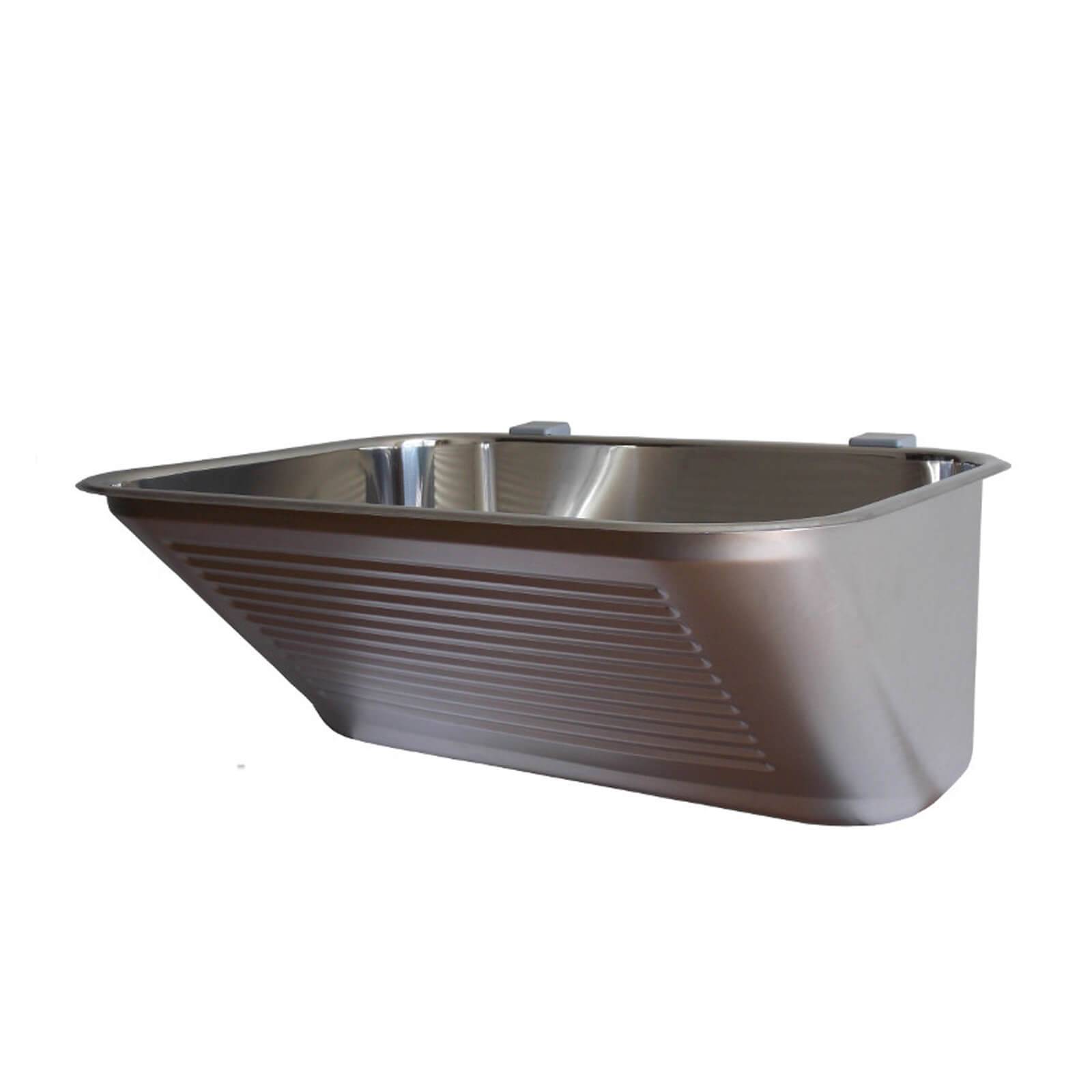 Edelstahl Ausgussbecken 535 x 432 x 221 mm 40 l Waschbecken-1