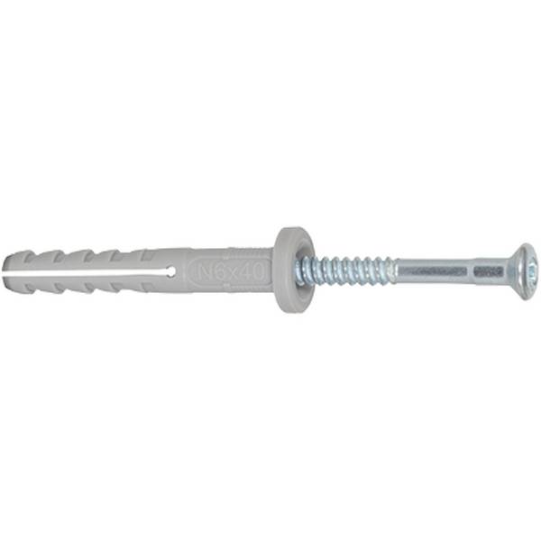 Fischer 100x Nageldübel N 5 x 30/5 F mit Nagelschraube - 513736