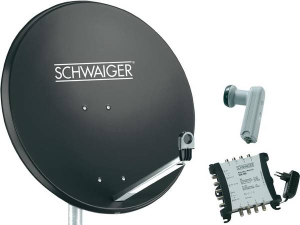 Schwaiger SAT-Anlage ohne Receiver Anthrazit Teilnehmer-Anzahl 8 SPI9961SET6