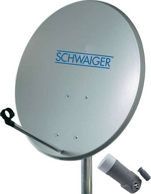 SAT Anlage 60 cm 1 Teilnehmer Single-LNB Hellgrau