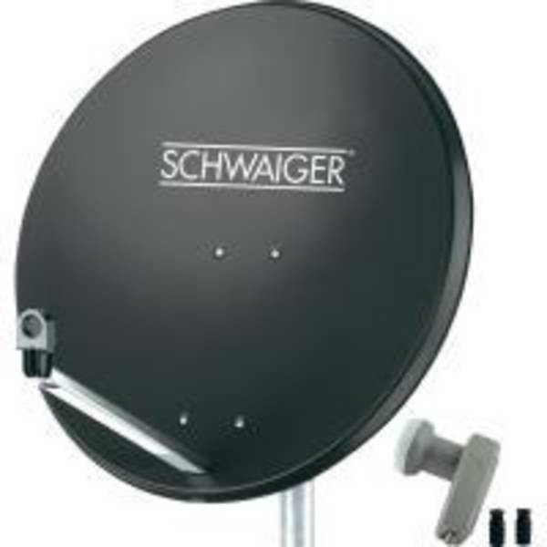 Schwaiger SAT Anlage 80 cm 2 Teilnehmer Twin-LNB Anthrazit