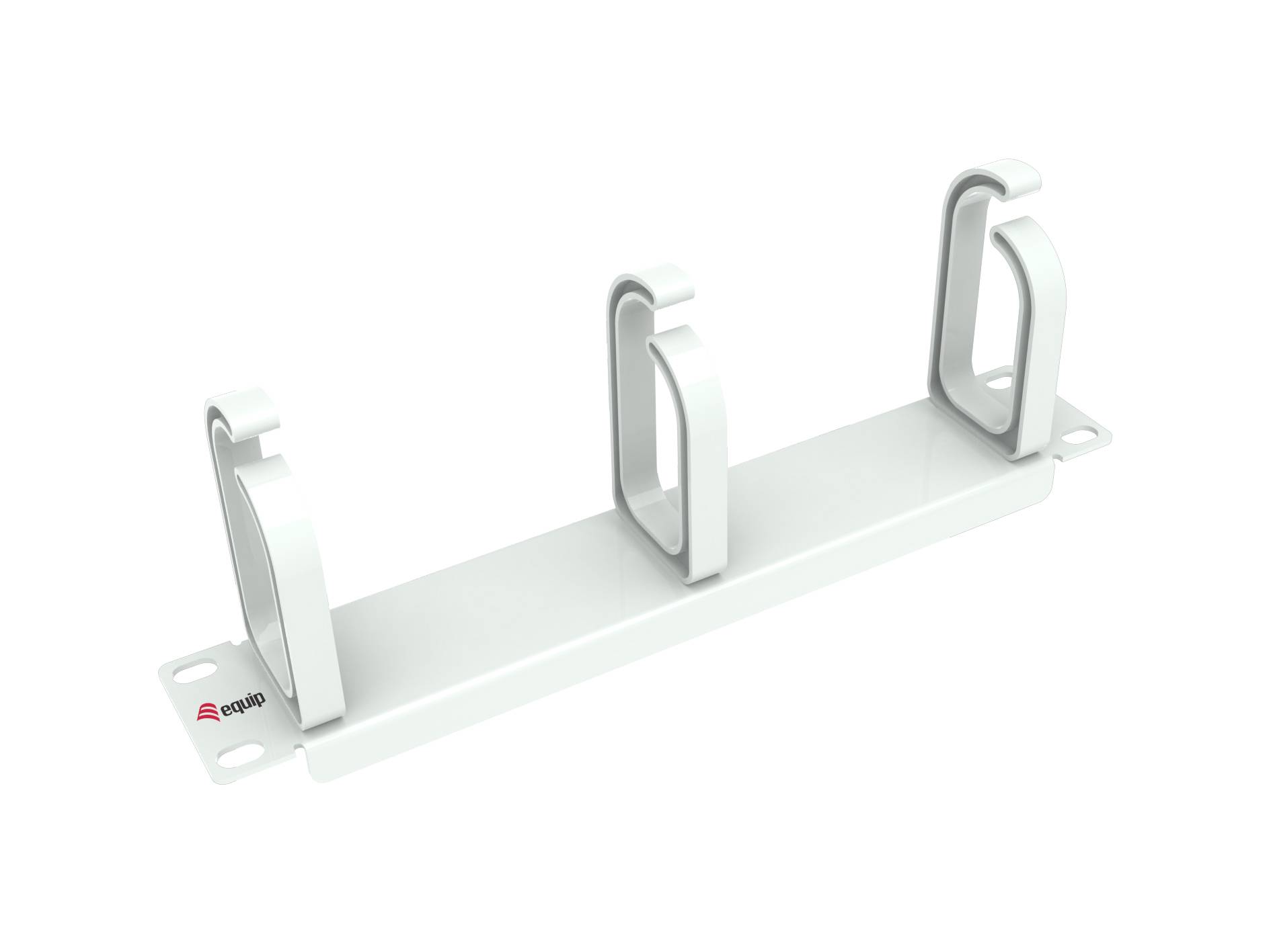 EQUIP - Kabeldurchführung 10"" 1HE 3x Plastikringe weiß-1
