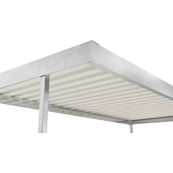 Materialüberdachung Leipzig Anbaueinheit B 4300 mm einseitig HxT 2360 x 2200 mm. WSM Walter Solbach |-1