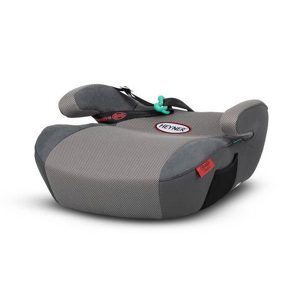 HEYNER® Sitzerhöhung i-SafeUp-L i-Size Autokindersitz Gurt-Einbau Pkw grau Zertifiziert nach R129 125-150 cm,
