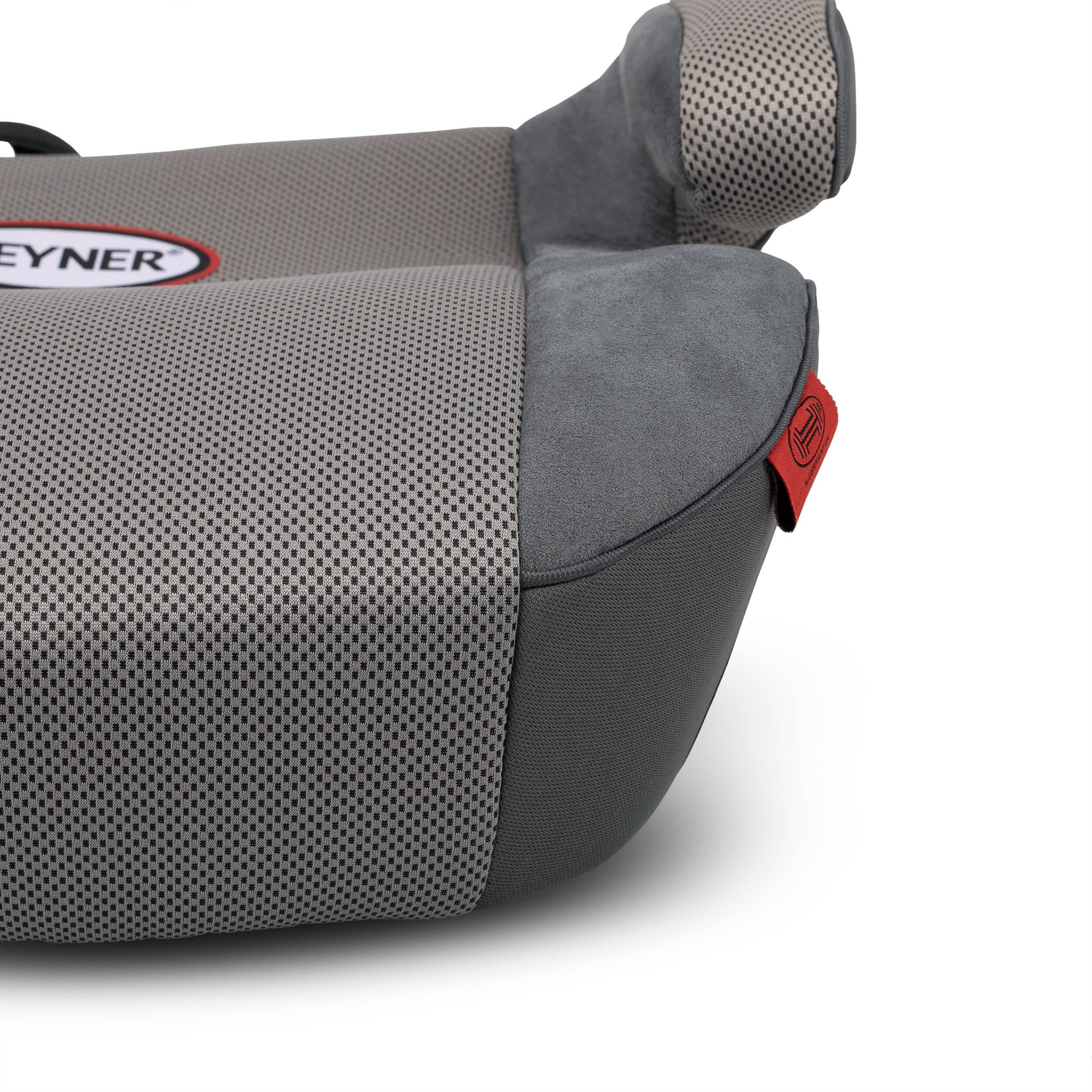 HEYNER® Sitzerhöhung i-SafeUp-L i-Size Autokindersitz Gurt-Einbau Pkw grau Zertifiziert nach R129 125-150 cm,-4