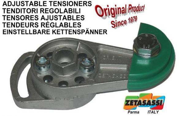 ZETASASSI ORIENTPT38D, Lenkbarer rotierender Kettenspanner Orientp mit Kettenschieber, runder Kopf