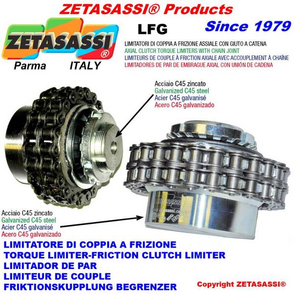 ZETASASSI LFG50UN Torque Limiter With Chain Coupling "Lfg"