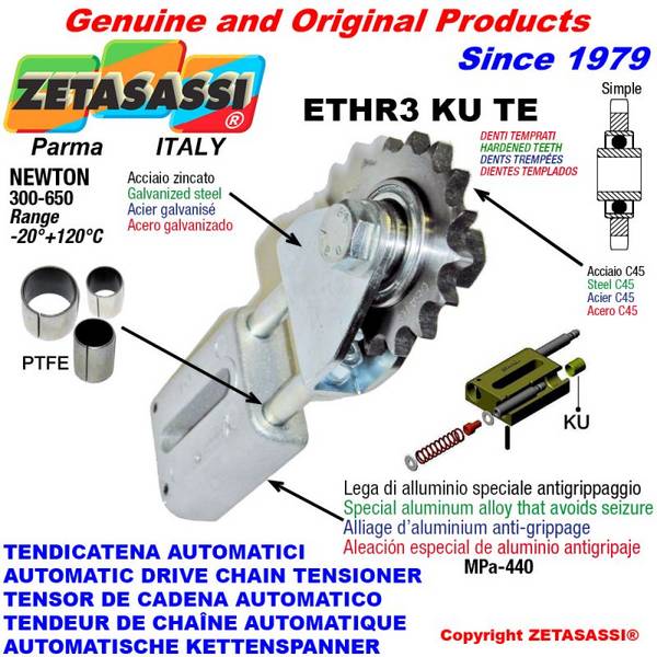 ZETASASSI ETHR31SKUTE Automatic Linear Chain Ethr3Kute With Fork And Hardened Teeth