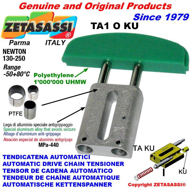 ZETASASSI TA1O38SKU Automatic Linear Drive Chain Tensioner Ta1 Ku Oval Arch Head-0