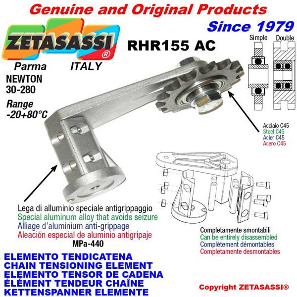 ZETASASSI RHR155AC34D Chain Tensioning Element Rhr155Ac With Idler Sprocket Ac