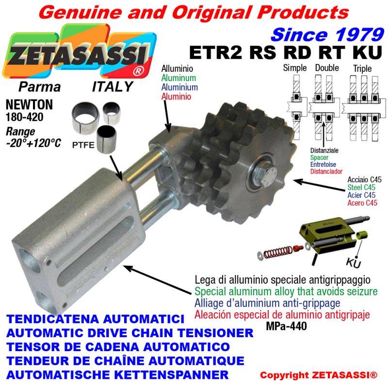 ZETASASSI ETR2RD12KU Automatic Linear Chain Tensioner Etr2 With Idler Sprocket Model-0