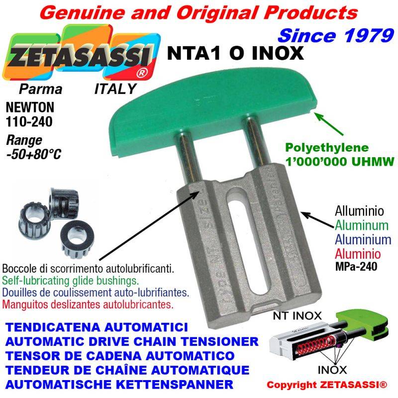 ZETASASSI NTA1OASA35SINOX Automatic Linear Drive Inox Chain Tensioner Nta1 Inox Oval Arch-0