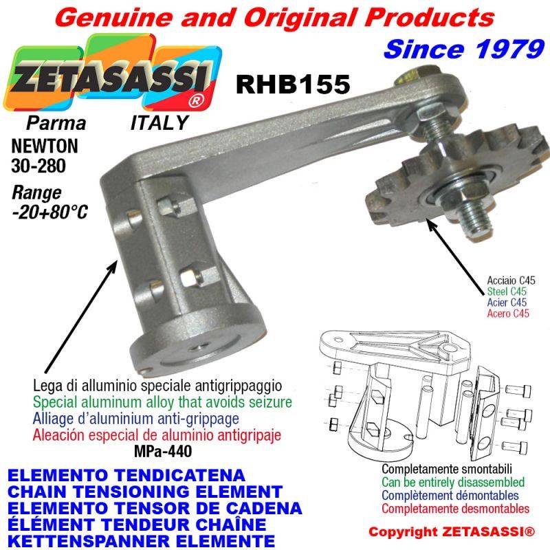 ZETASASSI RHB155AC12D Chain Tensioning Element Rhb155 With Idler Sprocket Ac-Rs-0