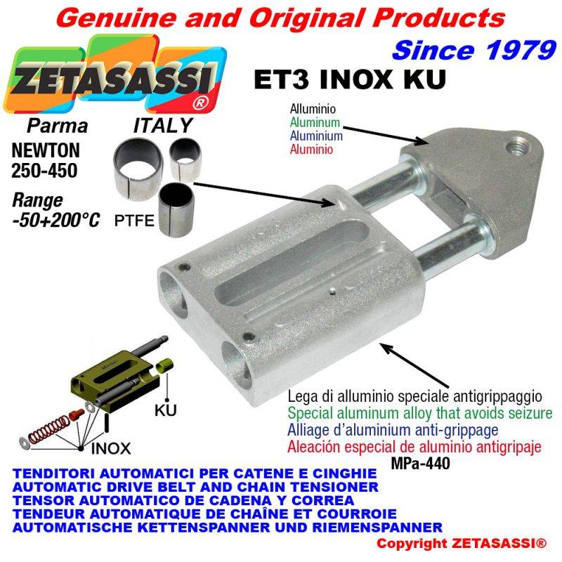 ZETASASSI ET3M14INOXKU Automatic Linear Inox Spring Tensioner Et3 Inox Ku With Threaded-0