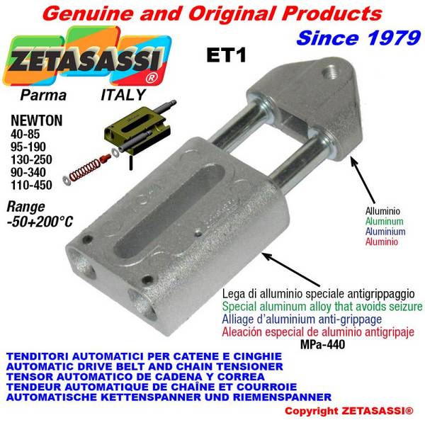 ZETASASSI ET1M16 Automatic Linear Spring Tensioner Et1 With Threaded Head Newton