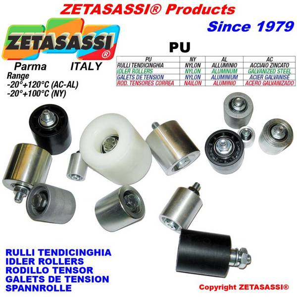 ZETASASSI PU5065AL Idler Rollers (Steel-Aluminium-Nylon) With Bearings