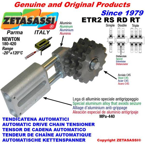 ZETASASSI ETR2RD58 Automatic Linear Chain Tensioner Etr2 With Idler Sprocket Model