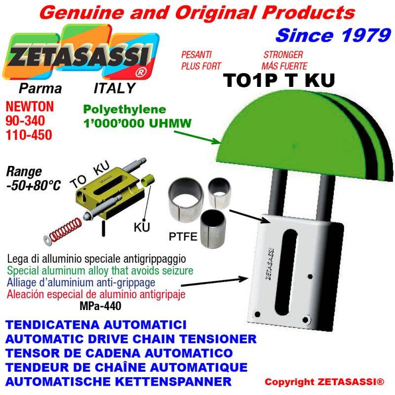ZETASASSI TO1PT34TKU Automatic Linear Drive Chain Tensioner To1-P Stronger Ku