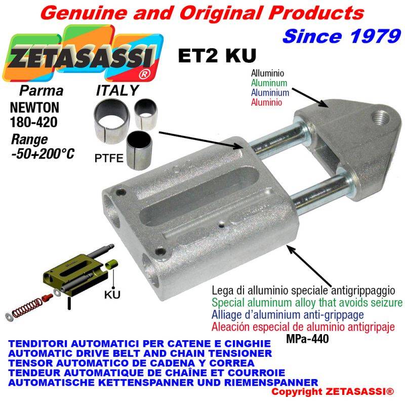 ZETASASSI ET2M12KU Automatic Linear Spring Tensioner Et2 Ku With Threaded-0