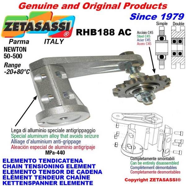 ZETASASSI RHB188AC38D Chain Tensioning Element Rhb188 With Idler Sprocket Ac