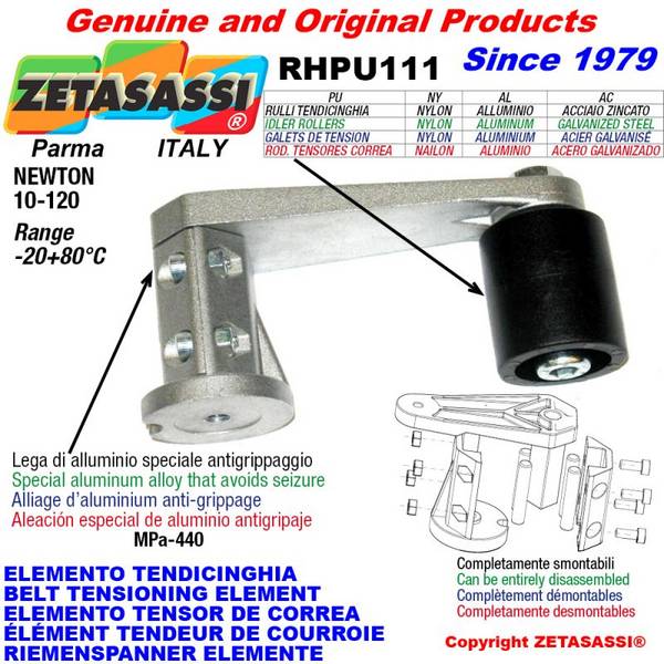 ZETASASSI RHPU1113035AC Belt Tensioning Element Rhpu111 With Idler Roller