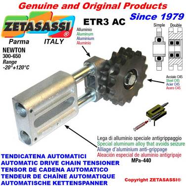 ZETASASSI ETR3AC112S Automatic Linear Chain Tensioner Etr3 Ac With Idler Sprocket Model