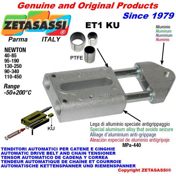 ZETASASSI ET1M10450KU Automatic Linear Spring Tensioner Et1 Ku With Threaded Head