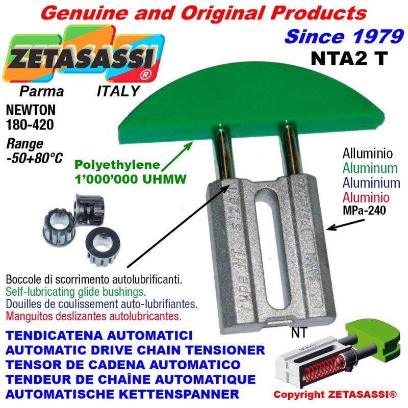 ZETASASSI NTA2T34S Automatic Linear Drive Chain Tensioner Nta2 Round Arch Head Newton-0